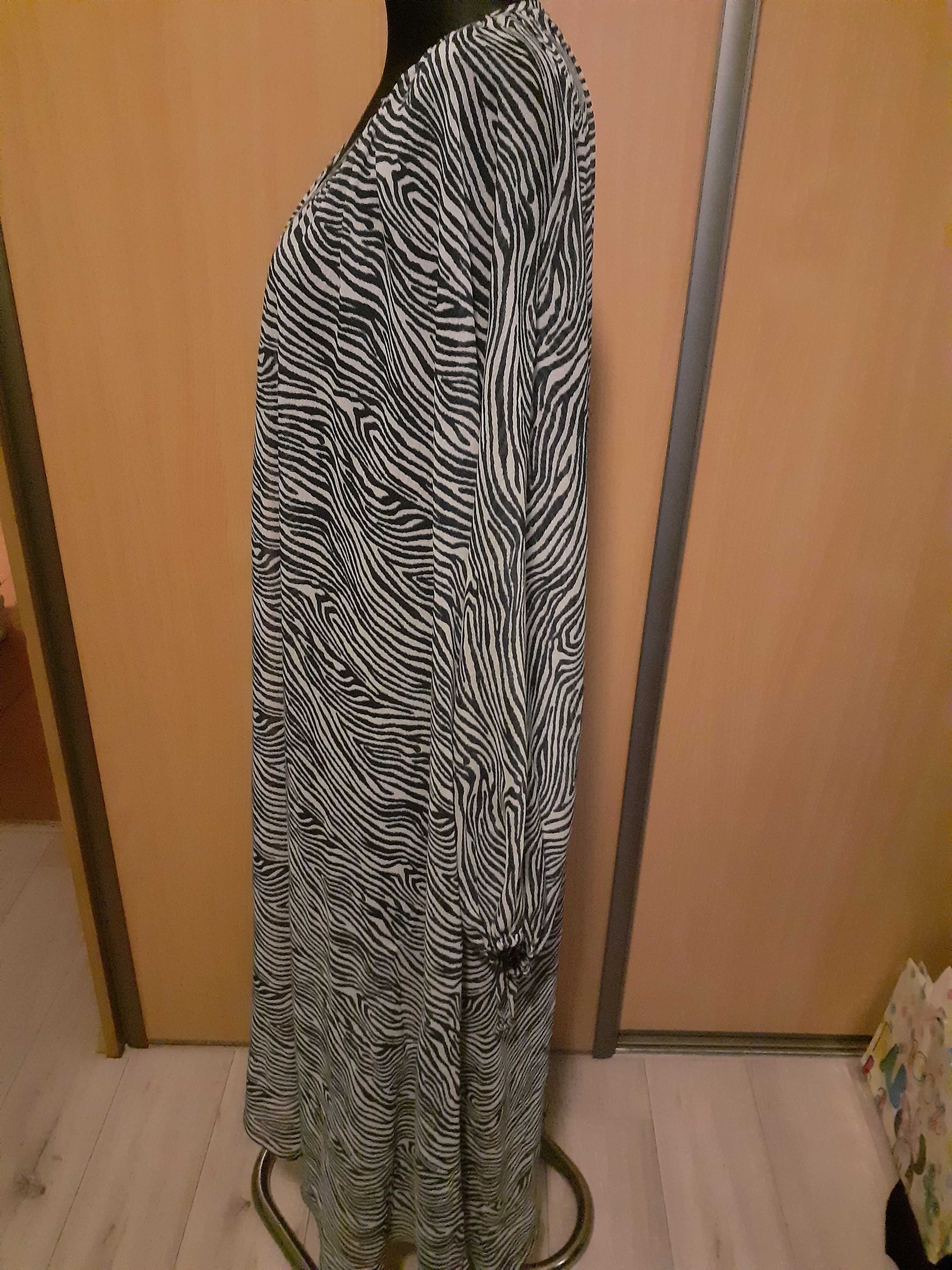 Tunika suknia plażowa duża zebra H&M