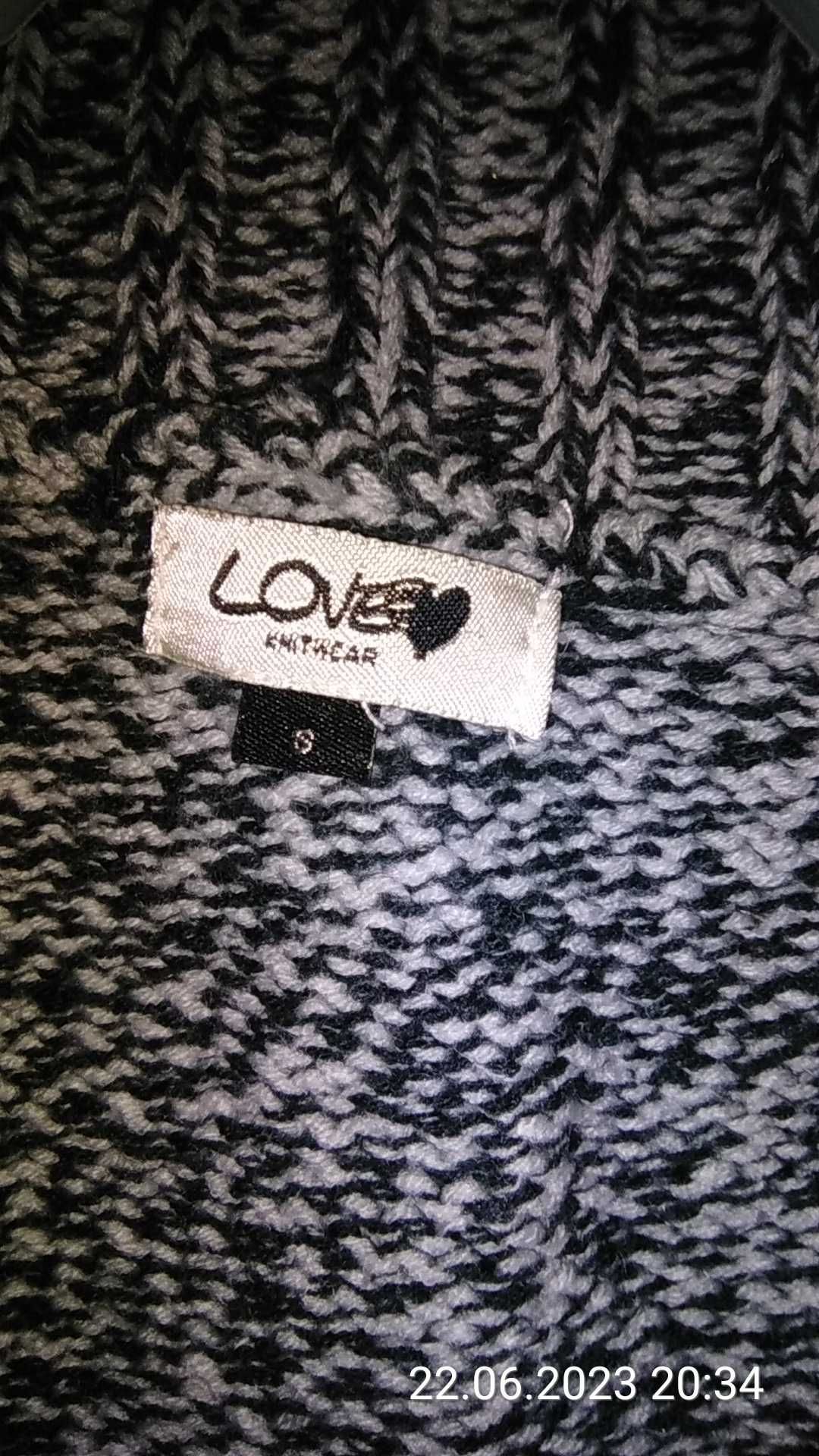 Love Knitcar Szary sweterek, narzutka S