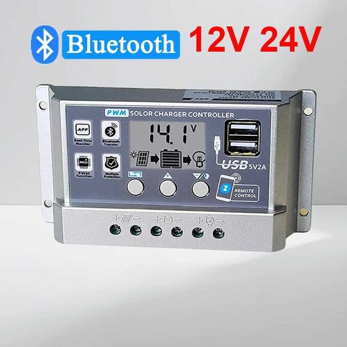 Controlador de carga solar pwm, wi-fi,
bluetooth