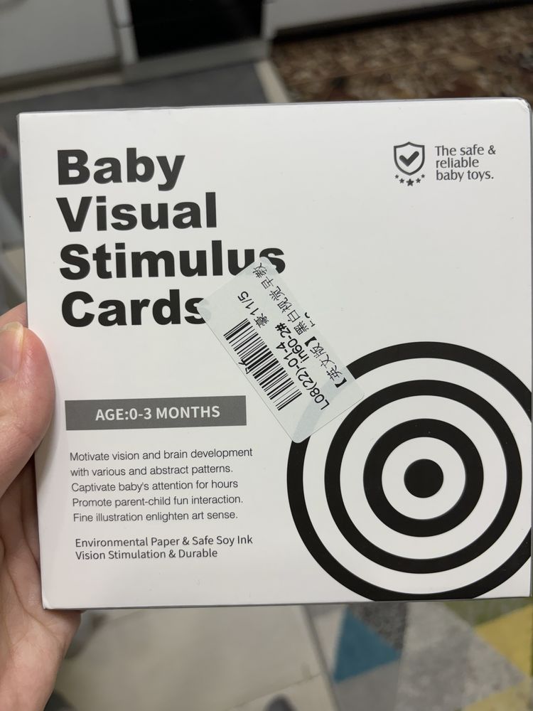 Контрастные, визуальные, черно-белые карточки для новорожденных детей