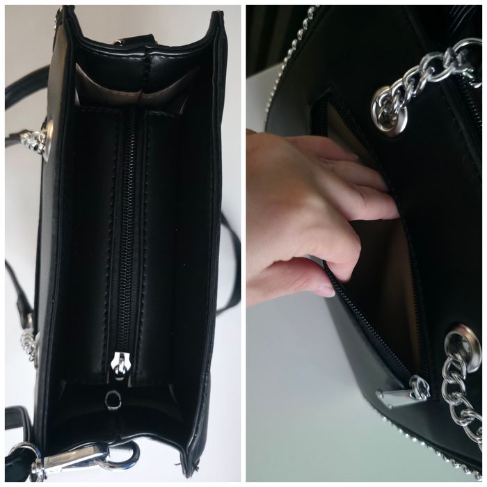 Elegancka pikowana torebka do ręki i przez ramię