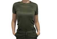 Жіноча тактична військова футболка хакі ( олива)