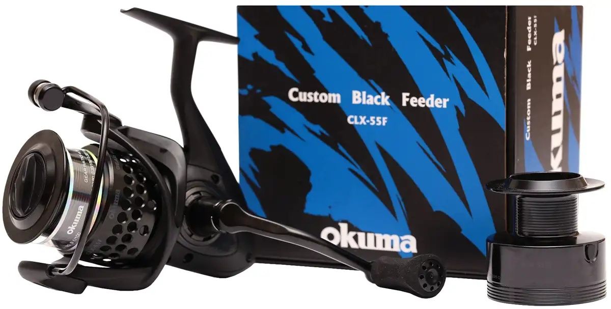 Катушка Okuma Custom Black Feeder CLX-40F 7+1BB. 2 металл шпули.