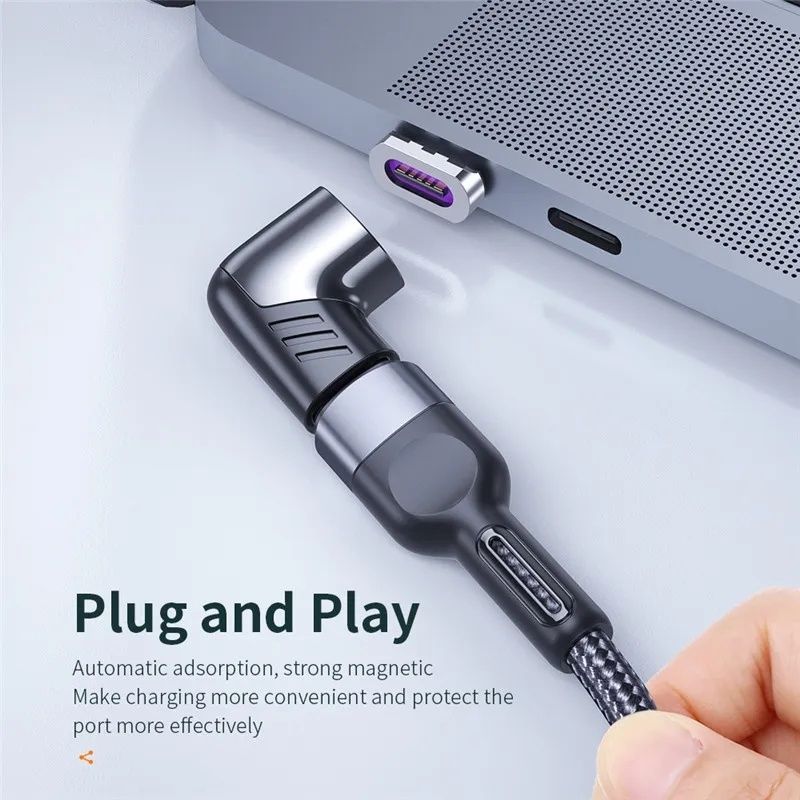 Usb type c magnetic 100w магнітний адаптер зарядки кабеля передача