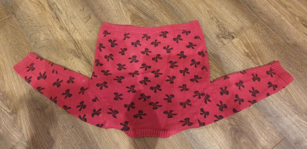 Matalan sweter sweterek 80 czerwony kokarda
