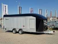 Debon C2000 - zamknięta przyczepa do przewozu aut, 550 x 215 cm, 3500kg, felgi ALU, wciągarka elektryczna  ładowność 2200kg! koło zapasowe ALU, lampy LED, ściany aluminiowe