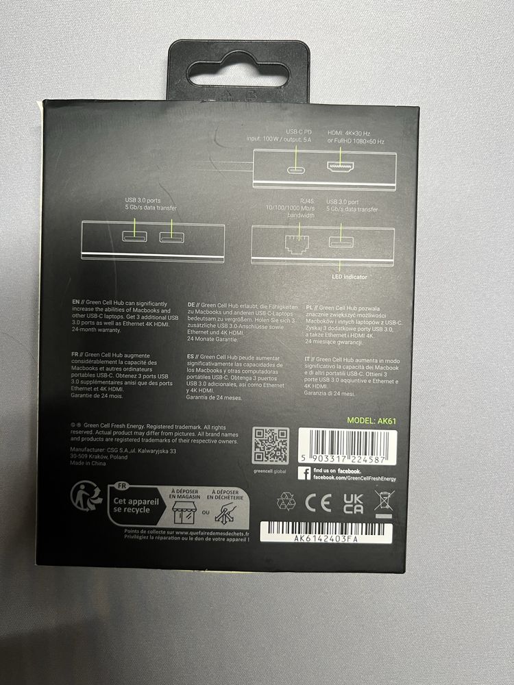 Green Cell GC-HUB 2 AK61 – hub USB-C 4K HDMI