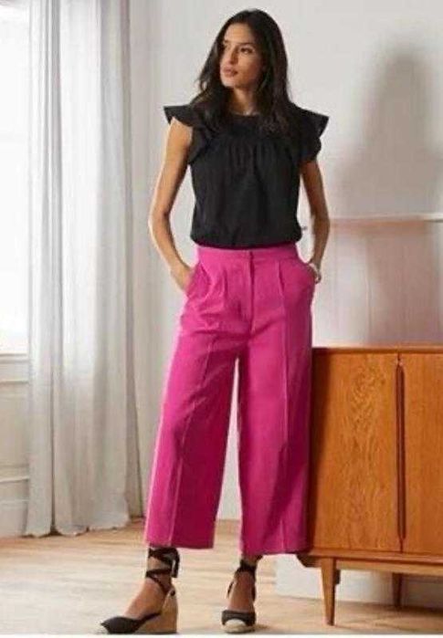 нові рожеві кюлоти широкі штани 3-4 xl