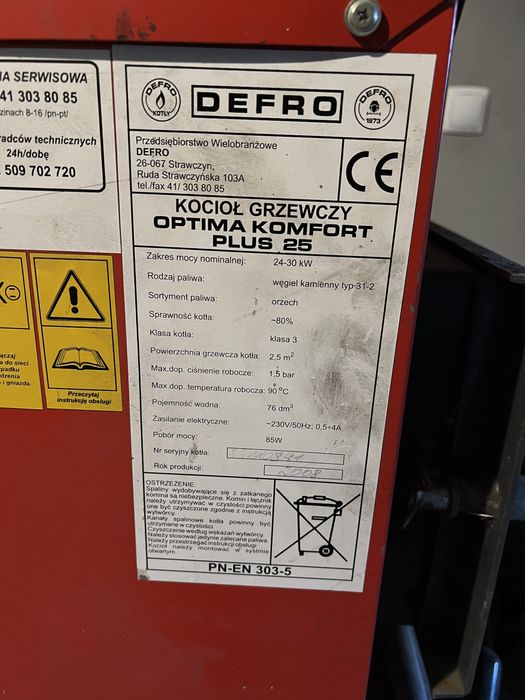 Części do pieca defro komfort optima plus