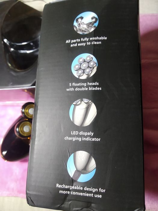 Электробритва с 7 плавающими головками, водонепроницаемая