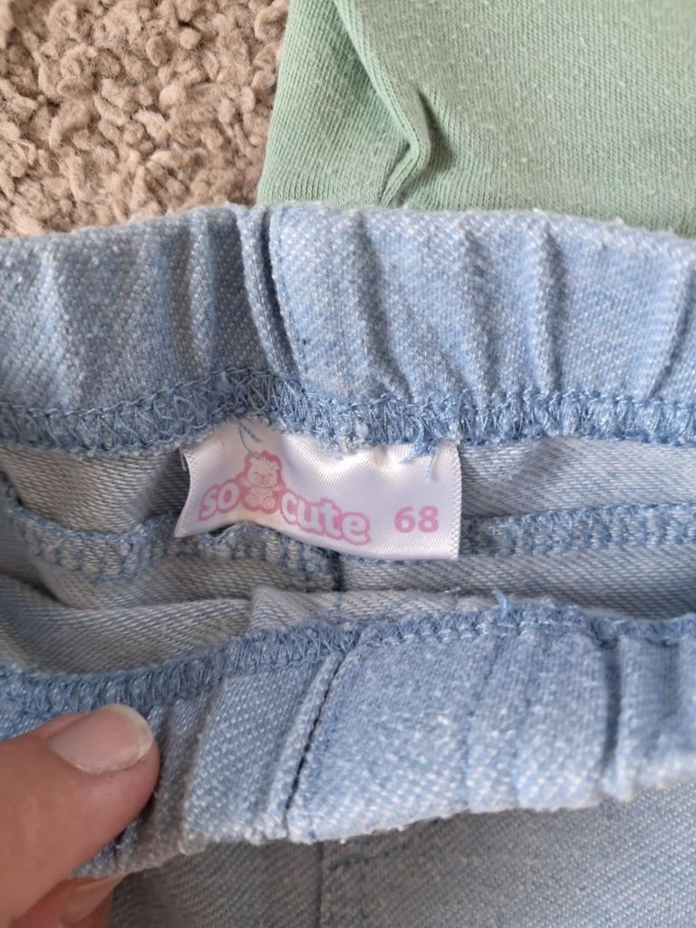 Legginsy dla dziewczynki jednokolorowe rozm 3-6 msc M&S Lupilu