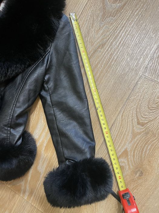 Шкірянка з мєхом дитяча 116 , шкіряна куртка, дубльонка