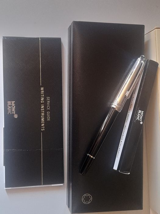 Caneta Rollerball Montblanc Meisterstuck classic tampa de aço
