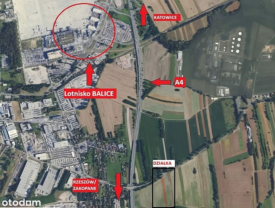Działka inwestycyjna 0,31 ha przy A4 i lotnisku – idealna pod rozwój!