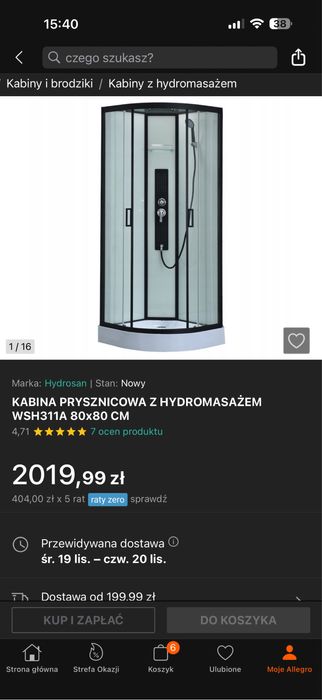 Kabina prysznicowa 80x80