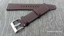 Bracelete em pele 22mm : Castanha escura
