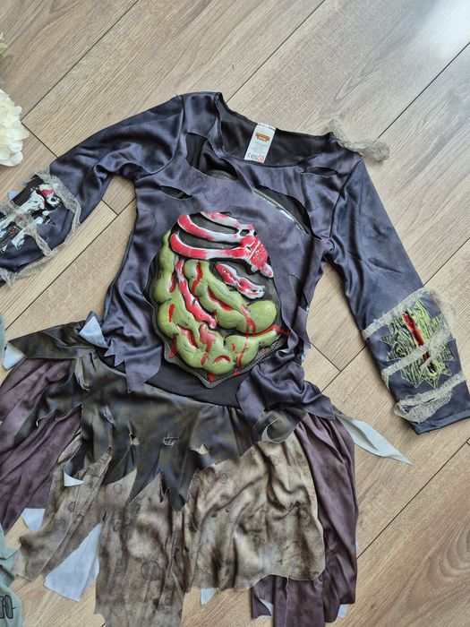 Kostium przebranie zombie halloween karnawał  116/122