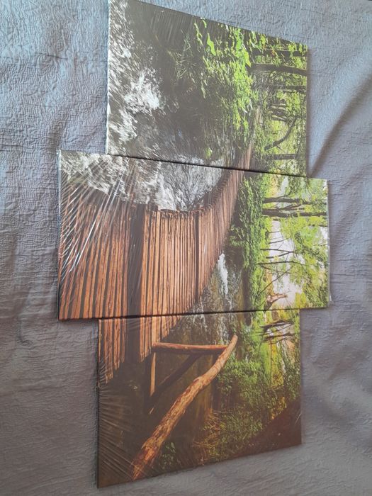 Tryptyk - obraz pomost w lesie