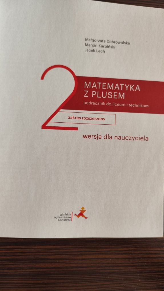 Matematyka z plusem, podręcznik do klasy 2 liceum i technikum, rozszer
