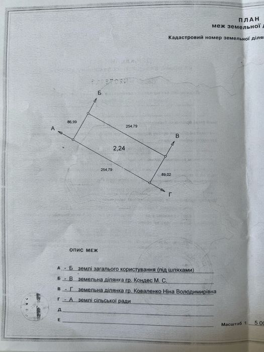 Продам земельну ділянку 2,24 га