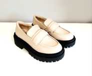 Primark Nowe Mokasyny Półbuty Loafersy beż rozm. 36 _ 23 cm