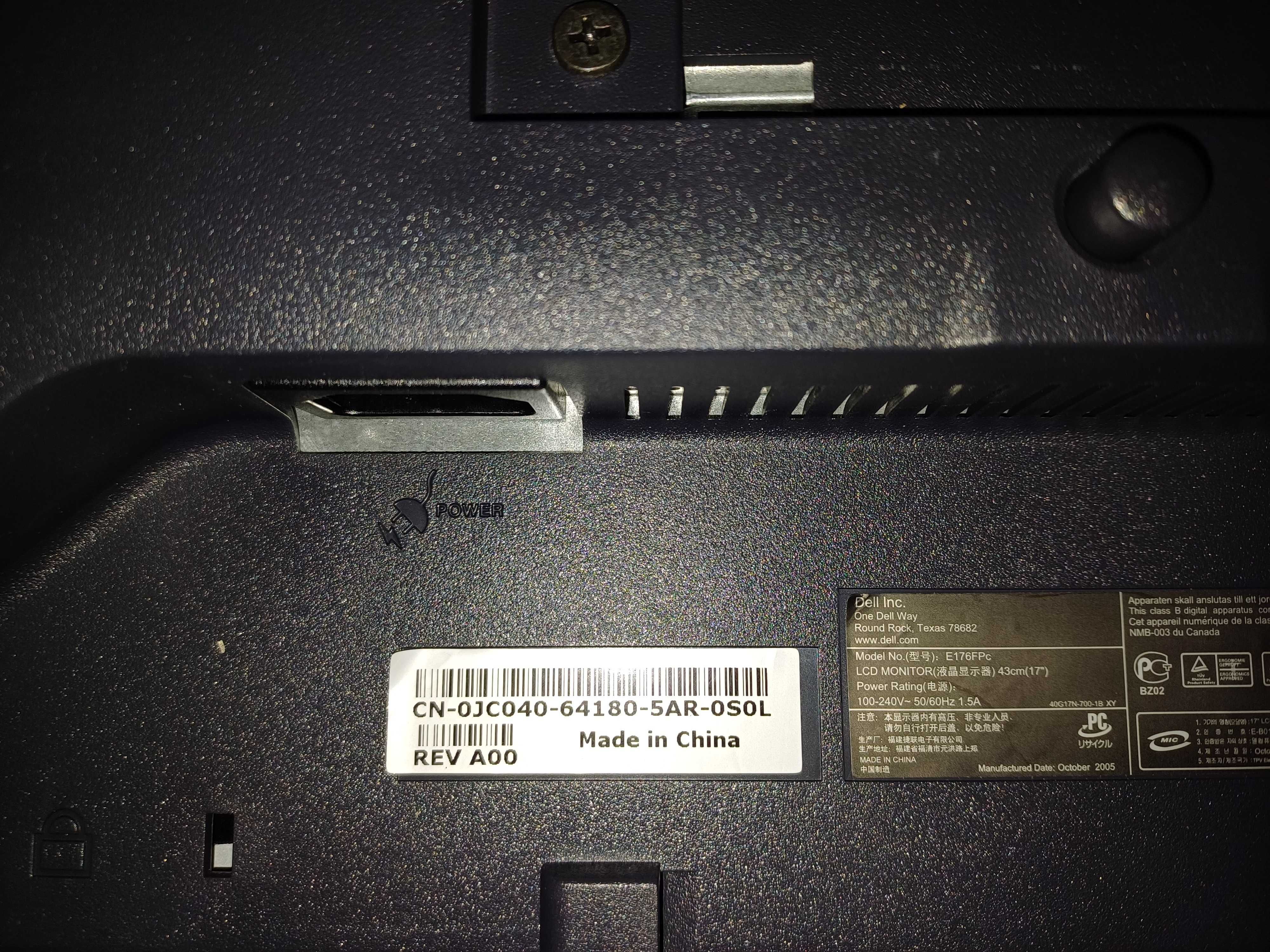 Monitor Dell E176FPc 17" LCD – Novo