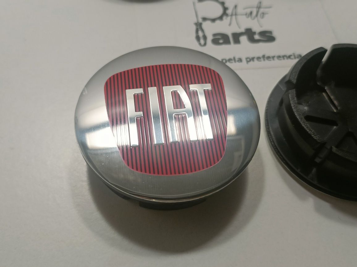 Conjunto 4 Centros jante Fiat "Vermelho" 50mm