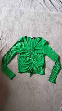 Sweterek prążkowany bluzka marszczona Fishbone 38