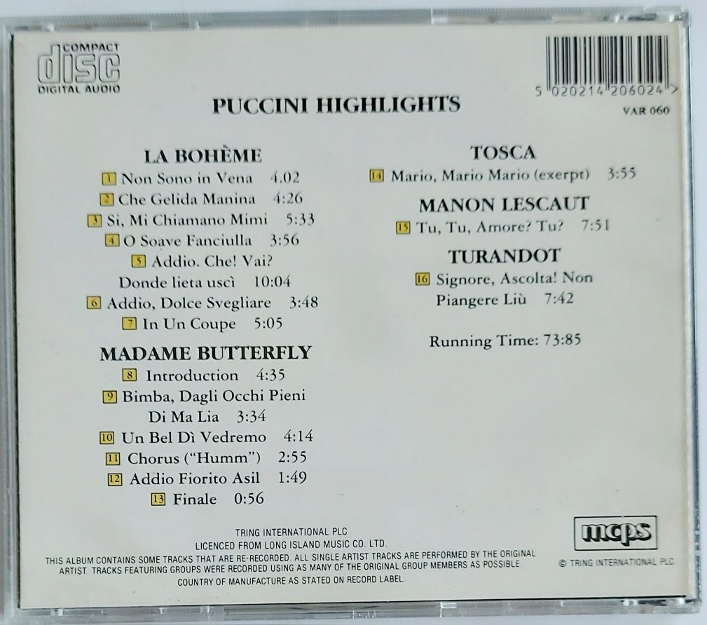 Opera Puccini Highlights