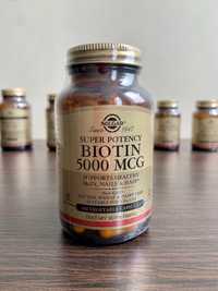 Биотин 5000 мкг, Solgar, 100 капсул, витамины для волос