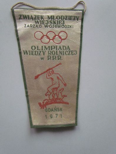 Proporczyk ZMW Gdańsk 1971 Olimpiada Wiedzy Rolniczej