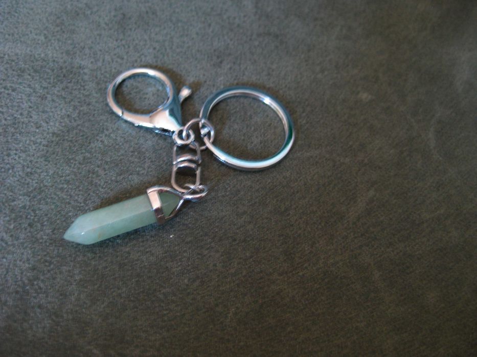 Porta Chaves Pedra Energia Rosa ou Verde NOVO