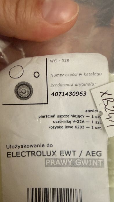 Łożyska do pralki Elektrolux NOWE