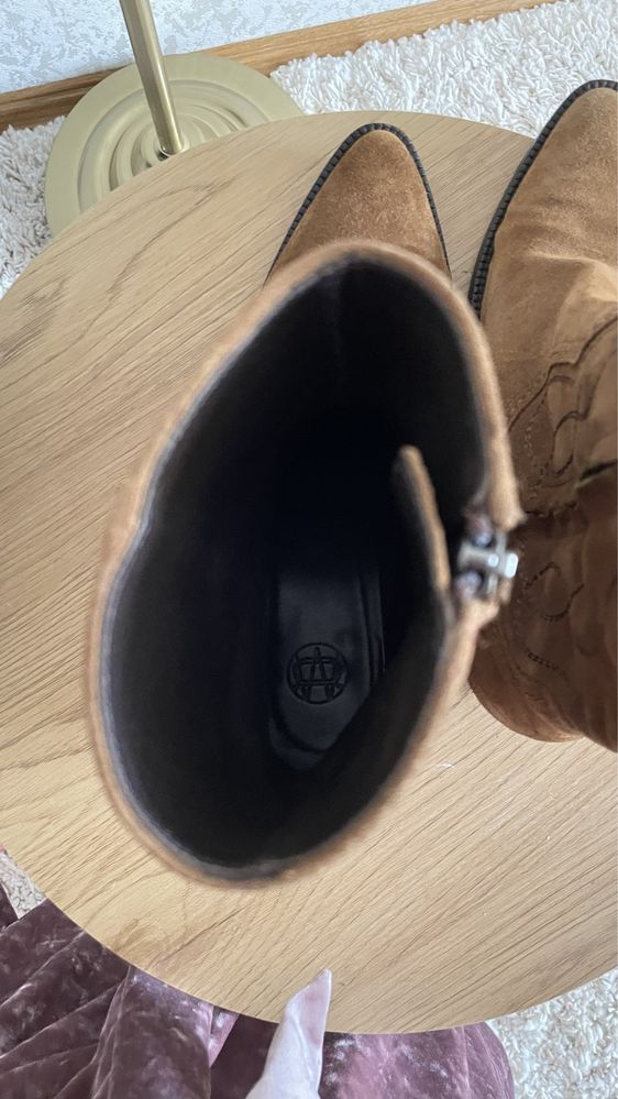 Замшеві черевики челсі ковбойки Massimo Dutti