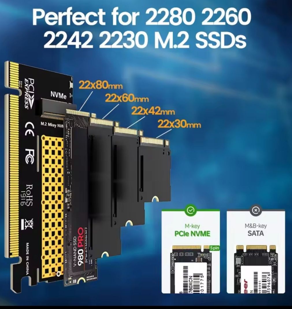 Внутренний адаптер для накопителя, M.2 - PCI-E