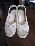 Ażurowe espadryle sandały na koturnie BOHO r.38