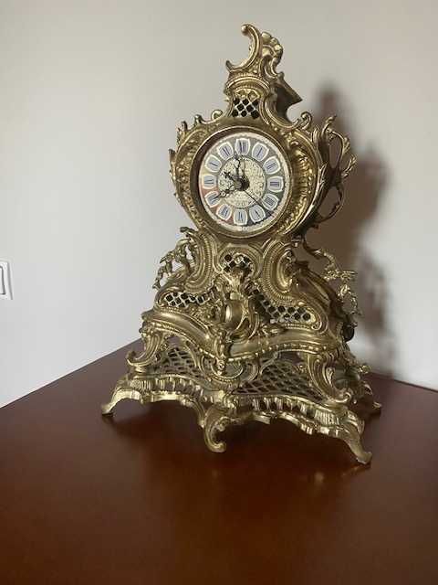 Zegar mosiężny kominkowy