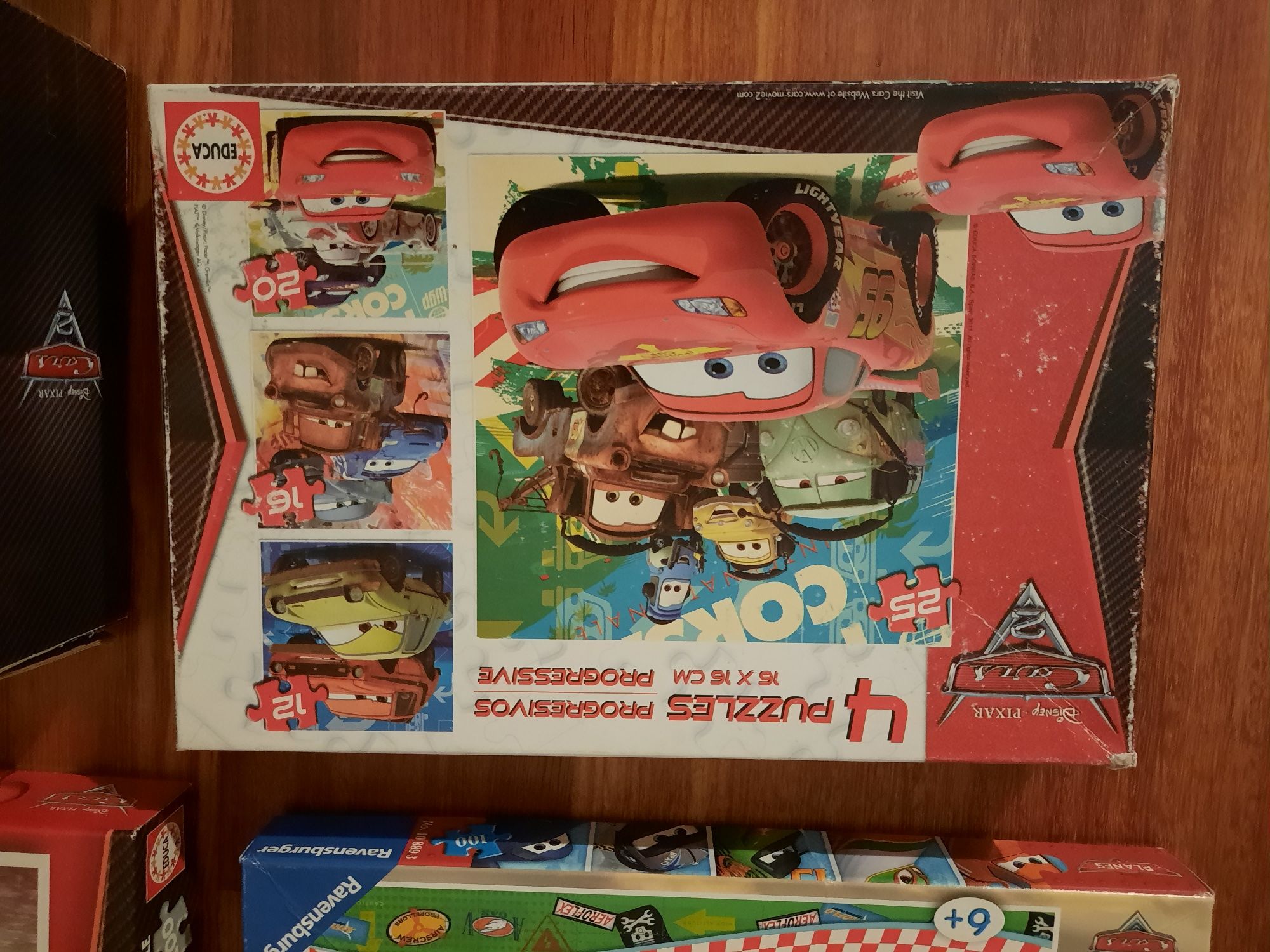 4 puzzles Disney Pixar cars, idades 3+ a 6+