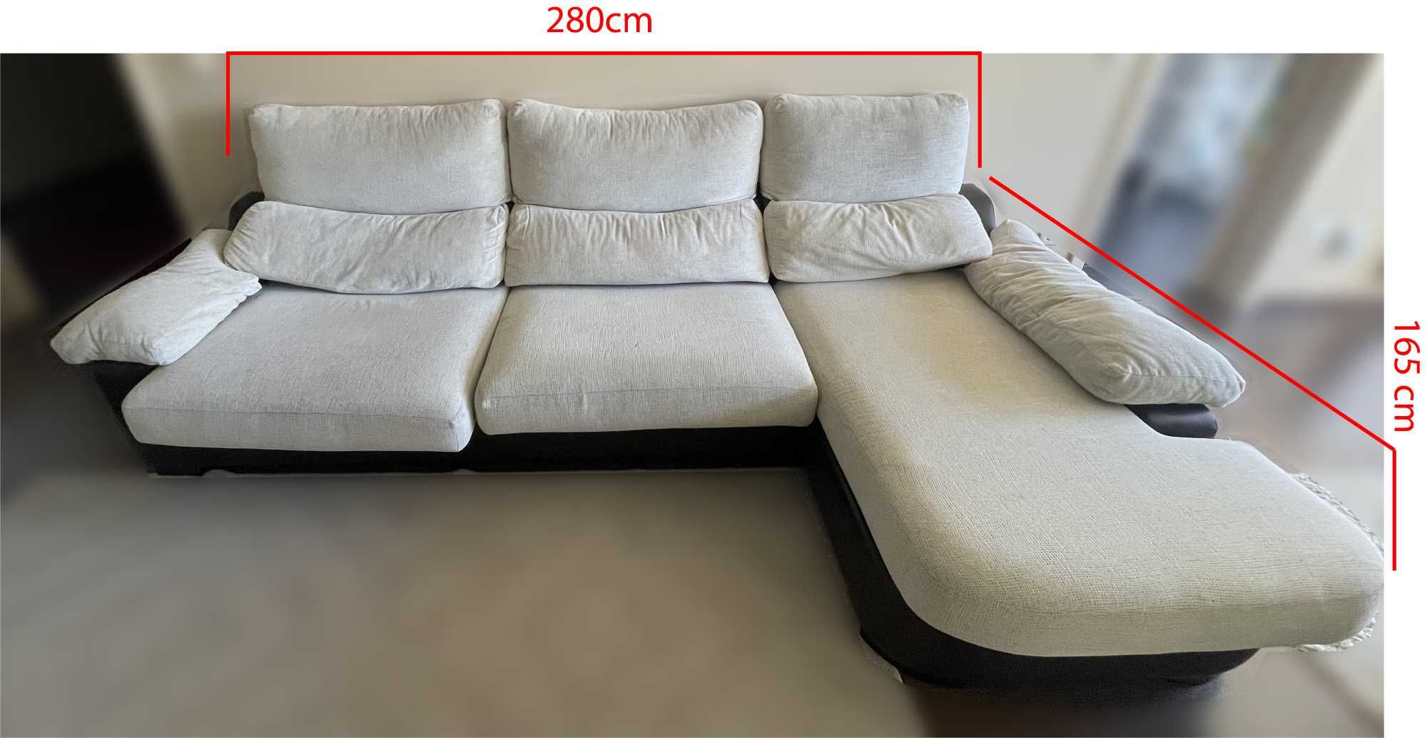 Sofá com chaise longue