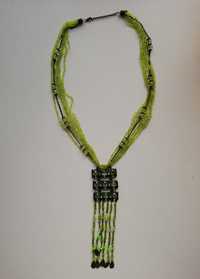Naszyjnik koraliki zielony długi cosplay