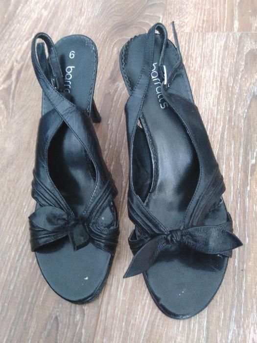 Czarne szpilki sandały na obcasie 39