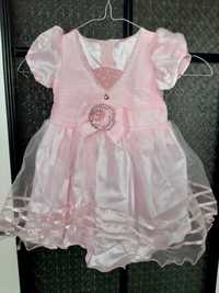 Piękna różowa sukienka , rozmiar 74