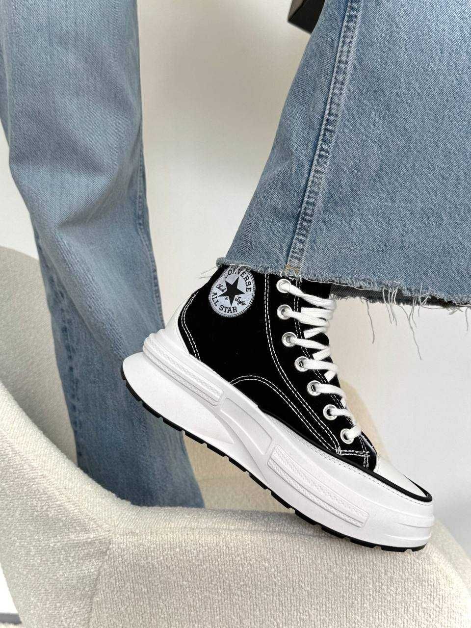 Converse Platform чорні високі конверси на платформі 2025