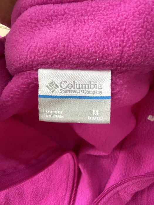 Яркая флисовая  розовая кофта Columbia для девочки 10-11 лет М