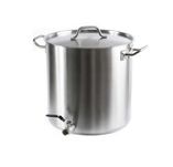 Garnek 170 l z kranem , zaworem 1 cal , nierdzewny , miarka , stal