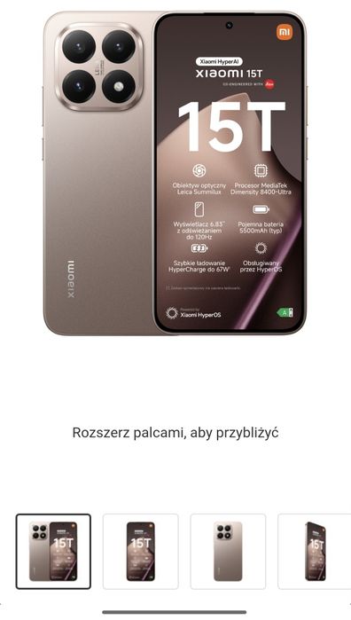 Xiaomi 15t czarny NOWY!! Gwarancja!! 256/12GB