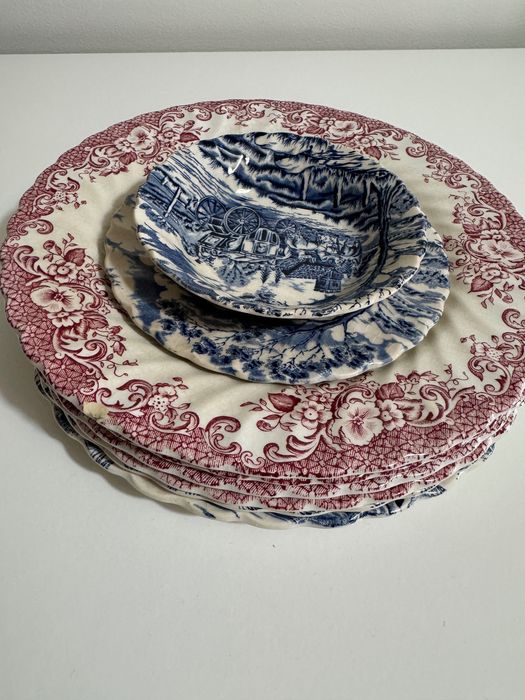 Serviço Inglês Myott Royal Mail e Coaching Scenes - Johnson Brothers