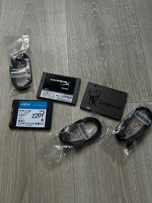 ssd диск crucial bx 500 120gb та kingston 120gb