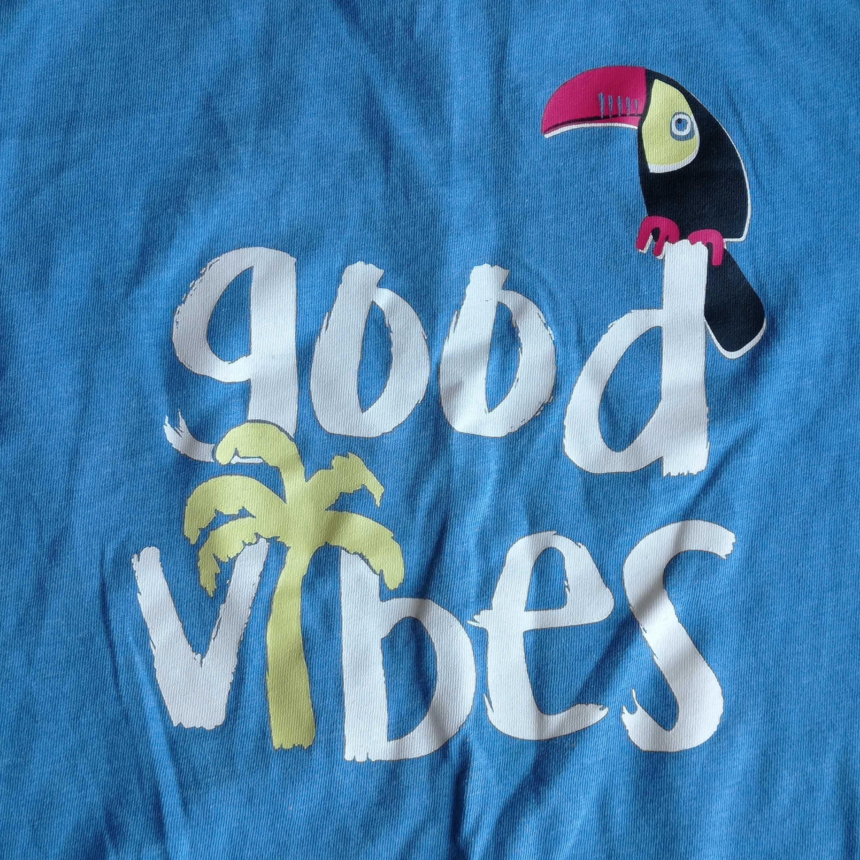 Favorite tee next niebieski t-shirt Good Vibes papuga tukan rozm 152cm