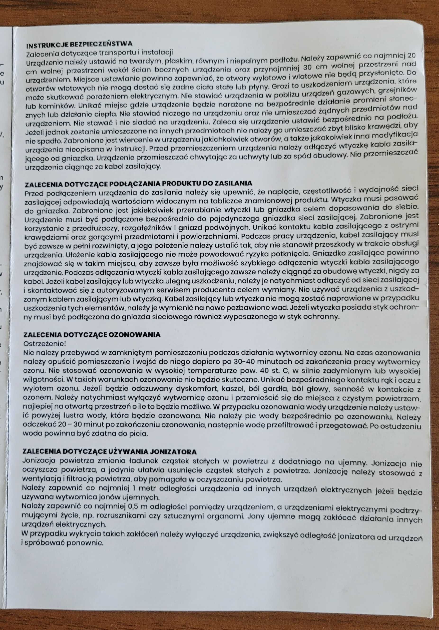 Generator ozonu+oczyszczacz powietrza, wody, żywności itp.